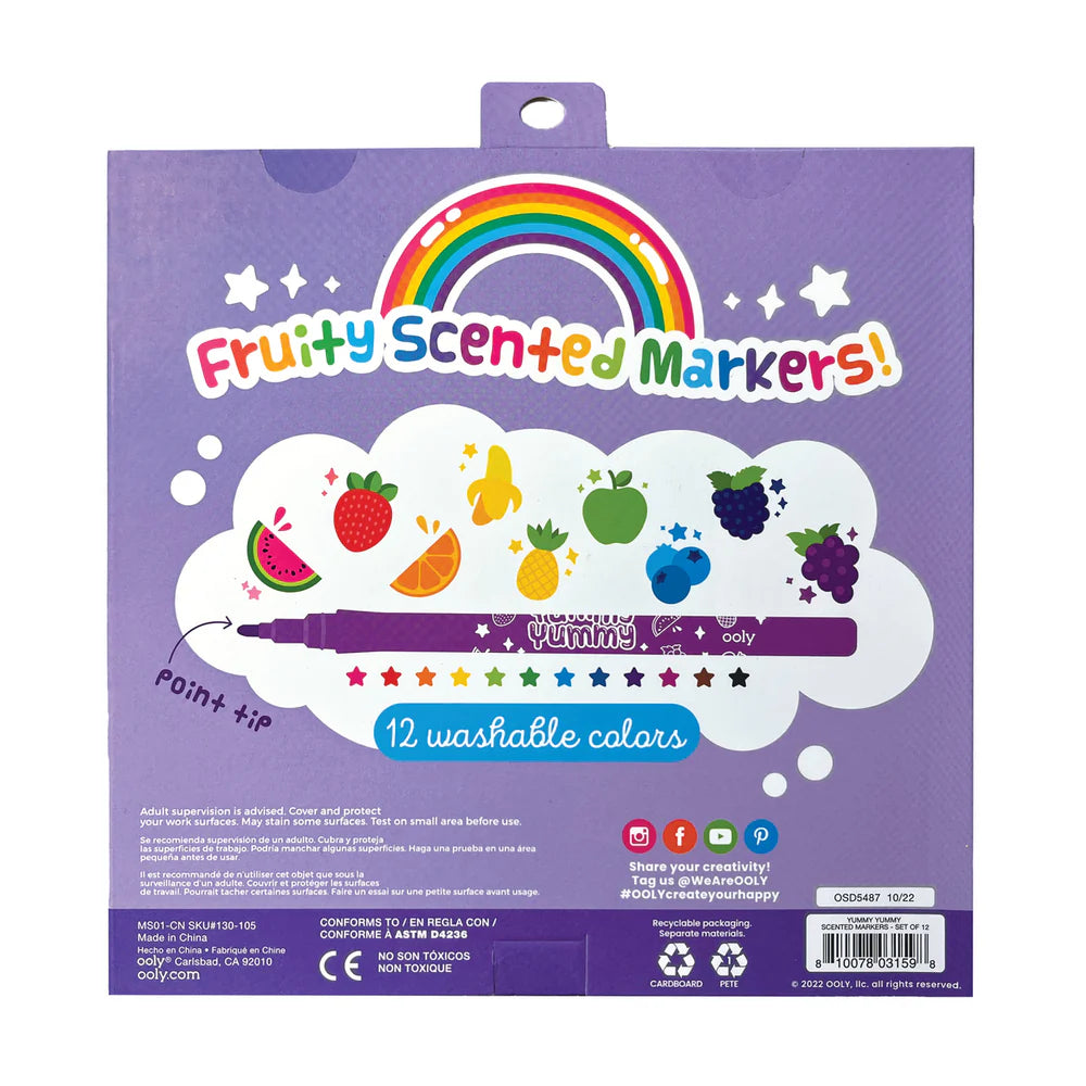 Yummy Yummy Scented Washable Markers - Set of 12