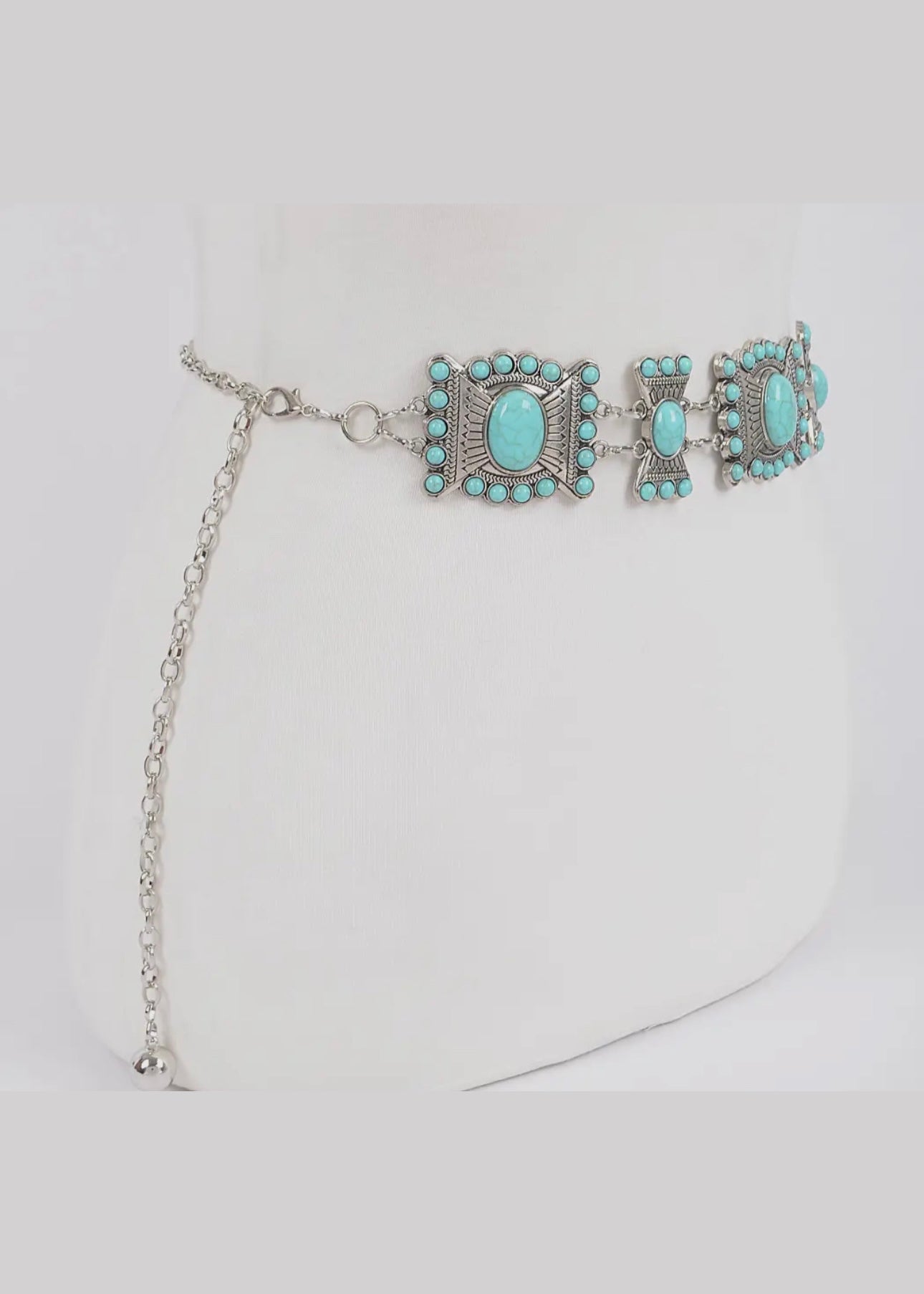 My Maria Western Concho Disc Chain Belt in Silver