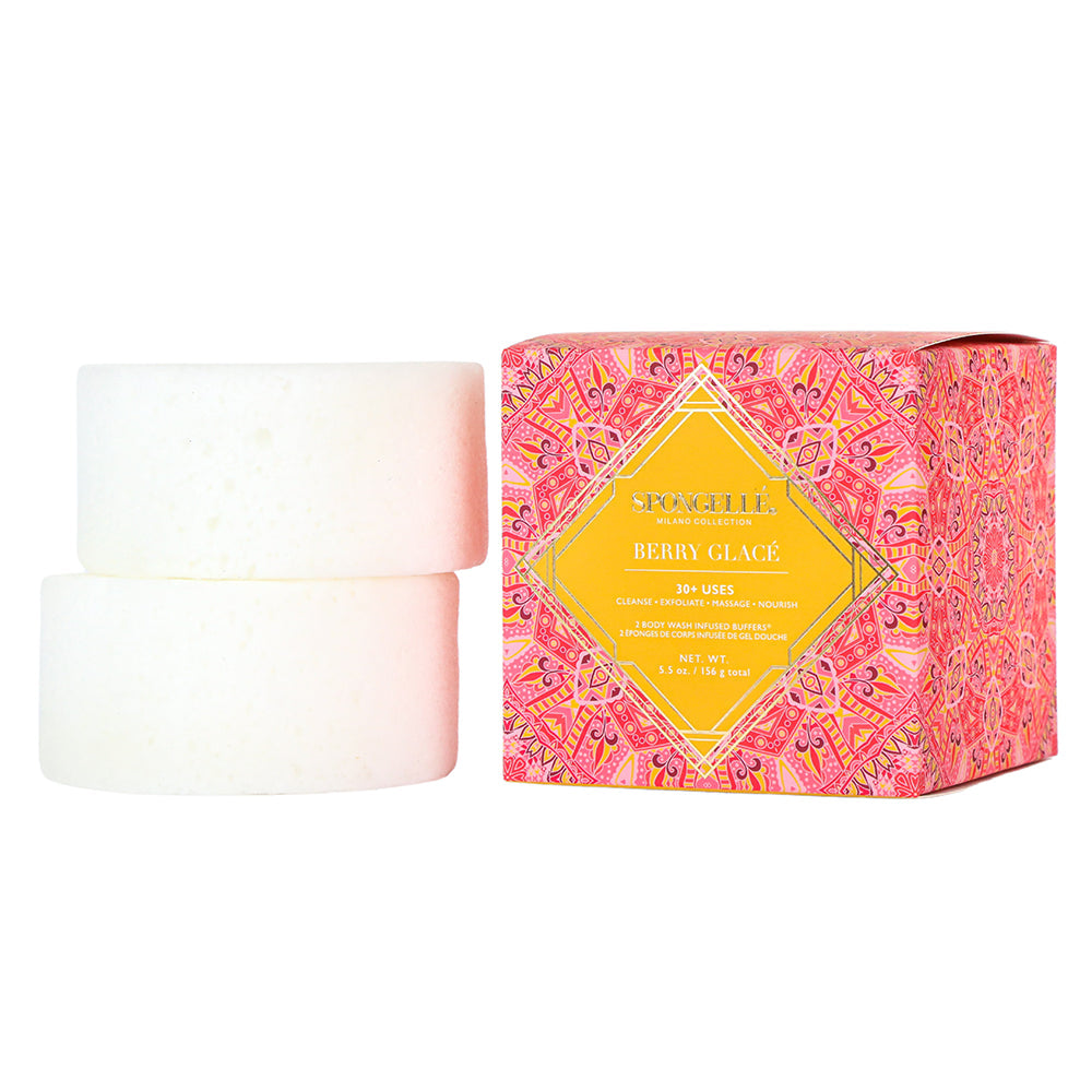 Spongellé Berry Glacé Duo Body Wash Infused Buffer Set