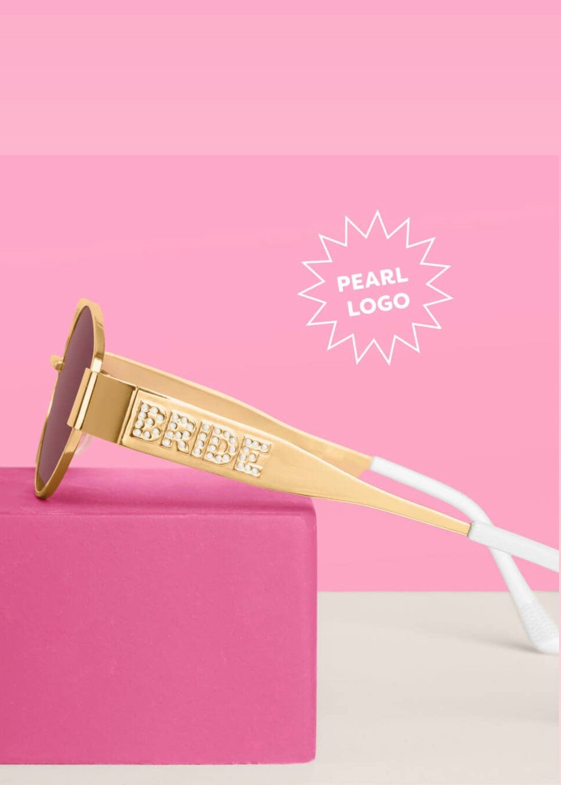 Golden Bride & Bachelorette Pearl Embossed Sunnies