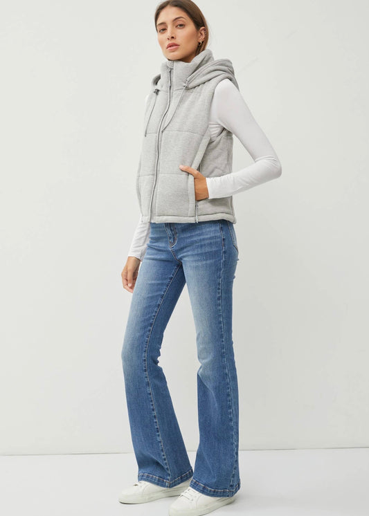 After the Storm Hooded Vest in Heather Grey