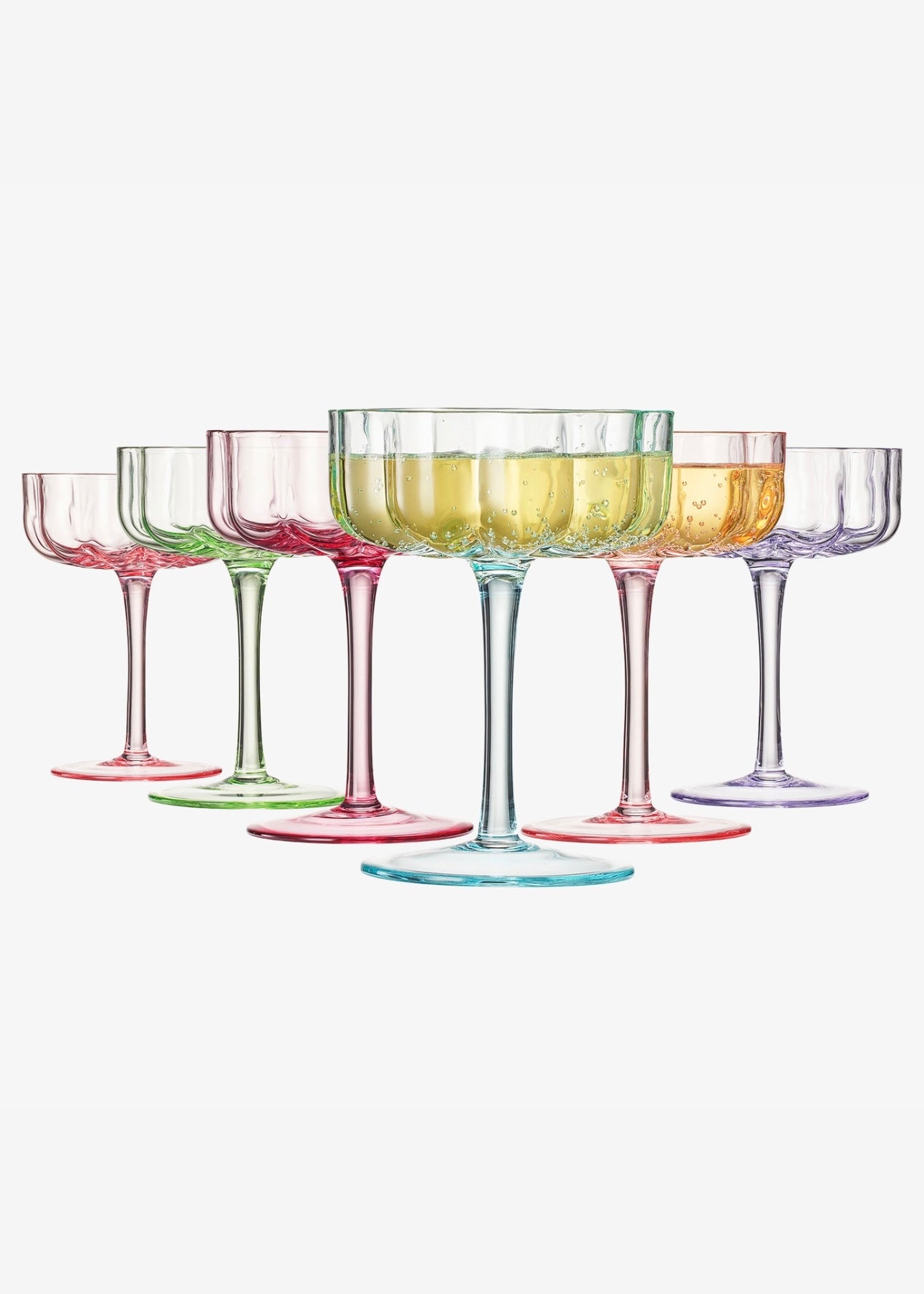 Vintage Flower Coupe Champagne & Cocktail Glasses