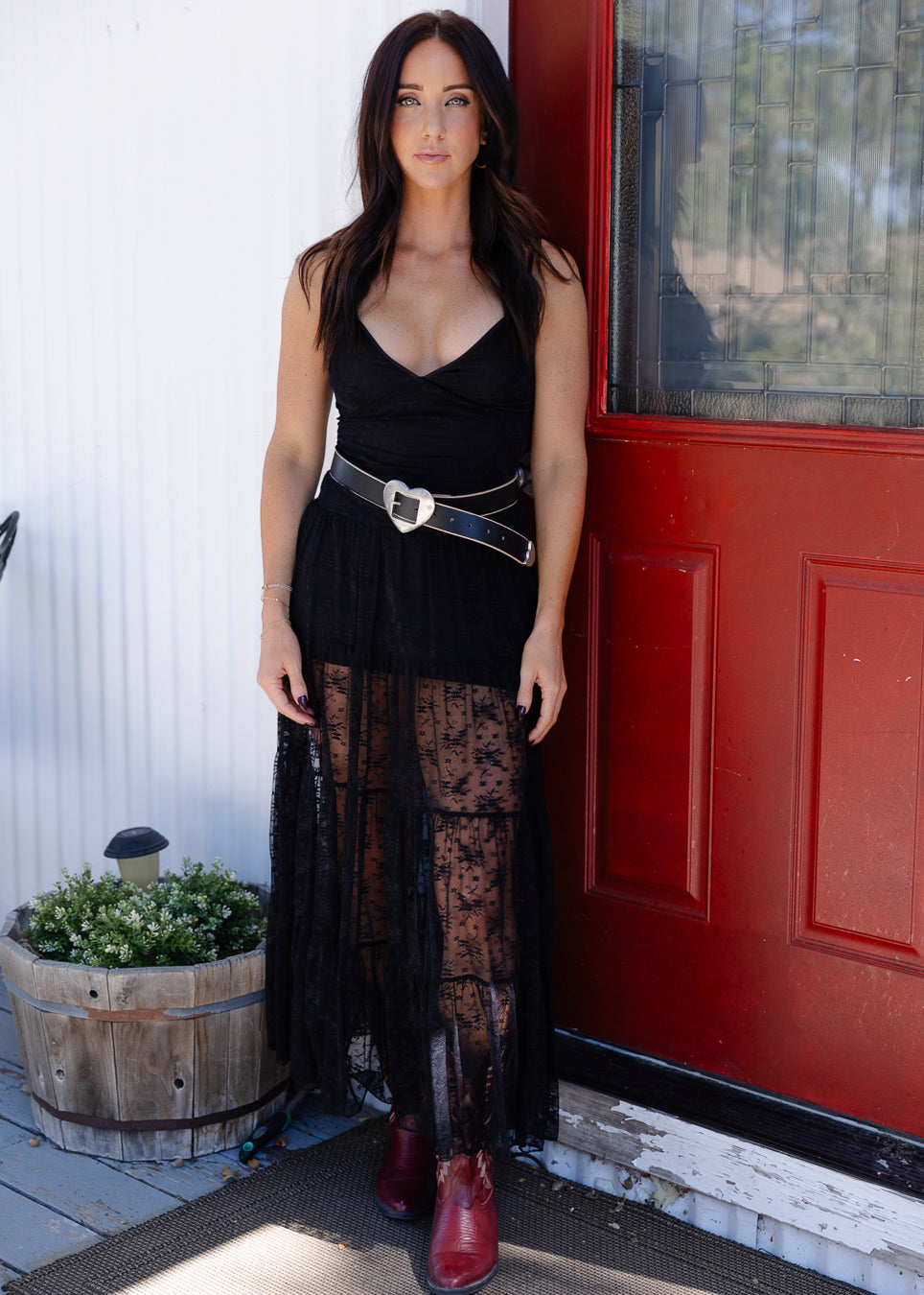 knee length dresses for ladies Willow Island Lace Maxi Dress – The Collective Redlands