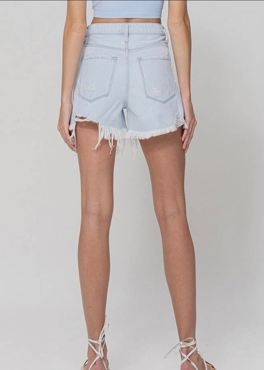 Don’t Call Me Baby High-rise Distressed Shorts