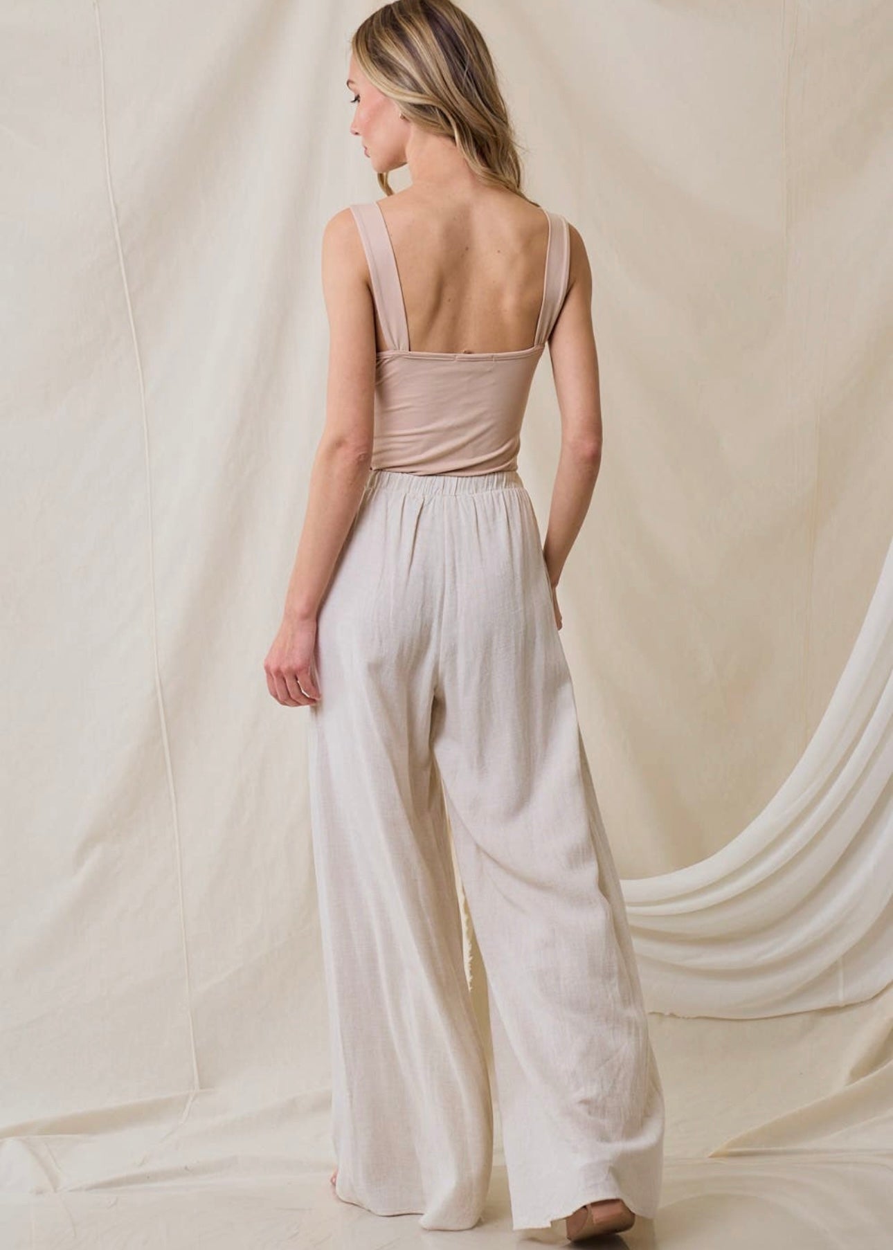 Walk on the Beach Linen Leg Wrap Pants