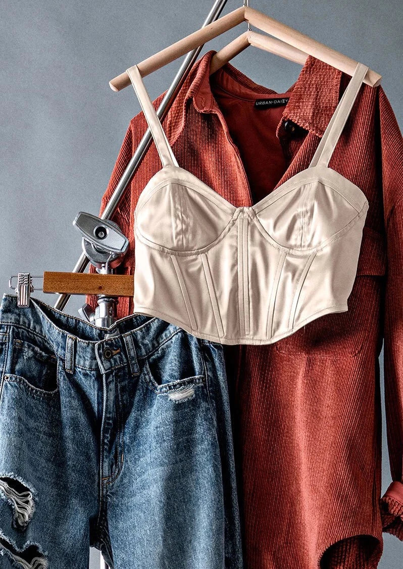 Must Be Love Satin Corset Top in Cream