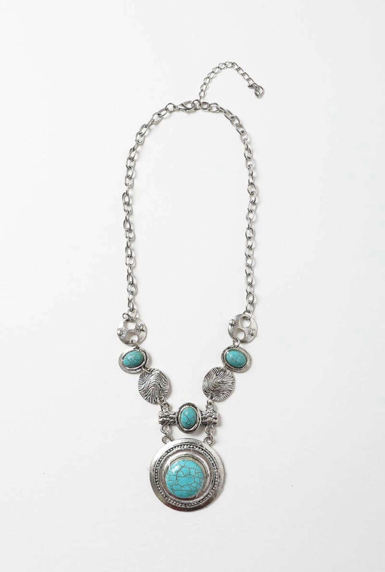 Stepping Stone Turquoise and Silver Necklace