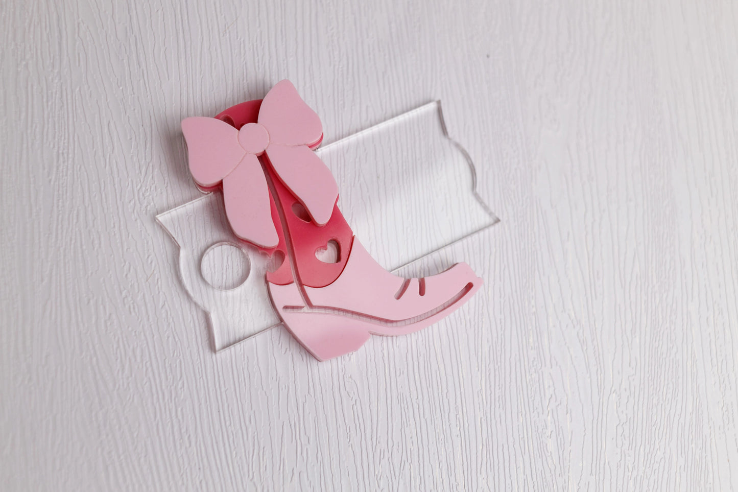 Acrylic Boot & Bow Tumbler Topper