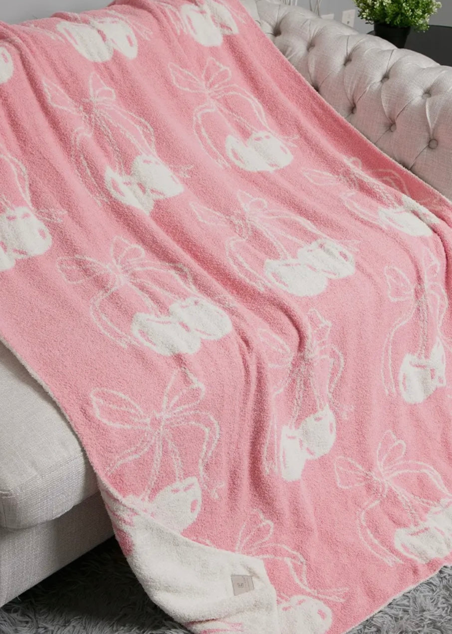 Cherry Coquette Bow Blanket