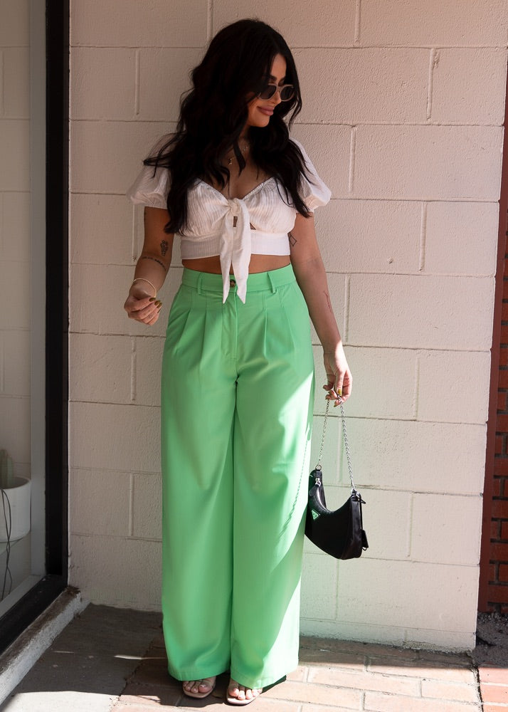 Green With Envy High Waisted Trousers
