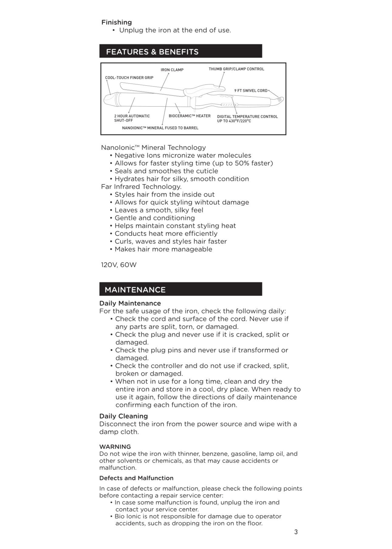 Bio Ionic Long Barrel 1" Curling Iron