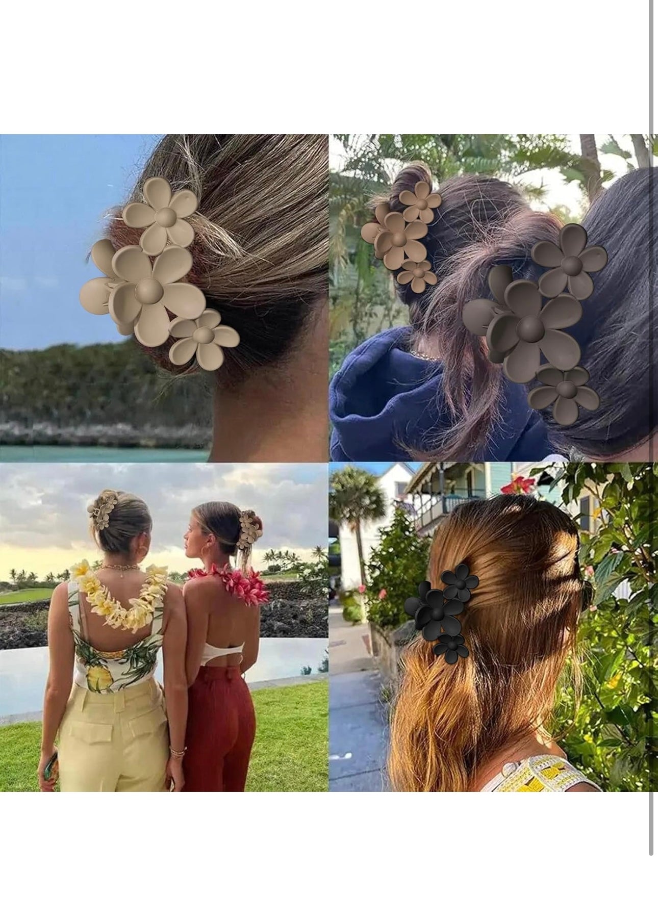 Flower Stacked Hair Claws