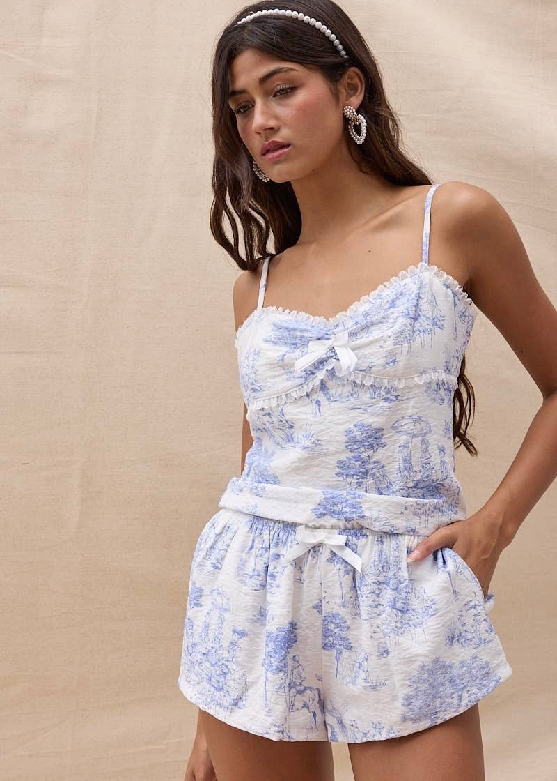 Clouded Skies Cottage Core Cami & Shorts Set