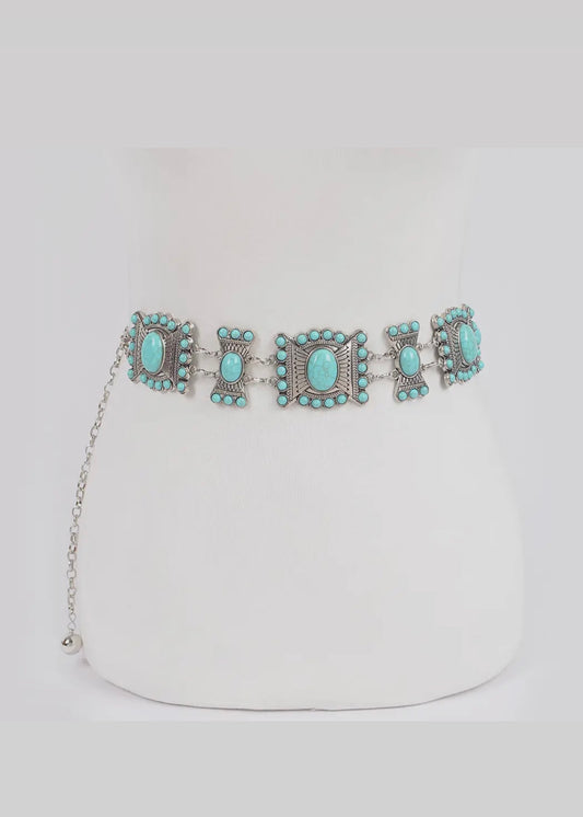 My Maria Western Concho Disc Chain Belt in Silver