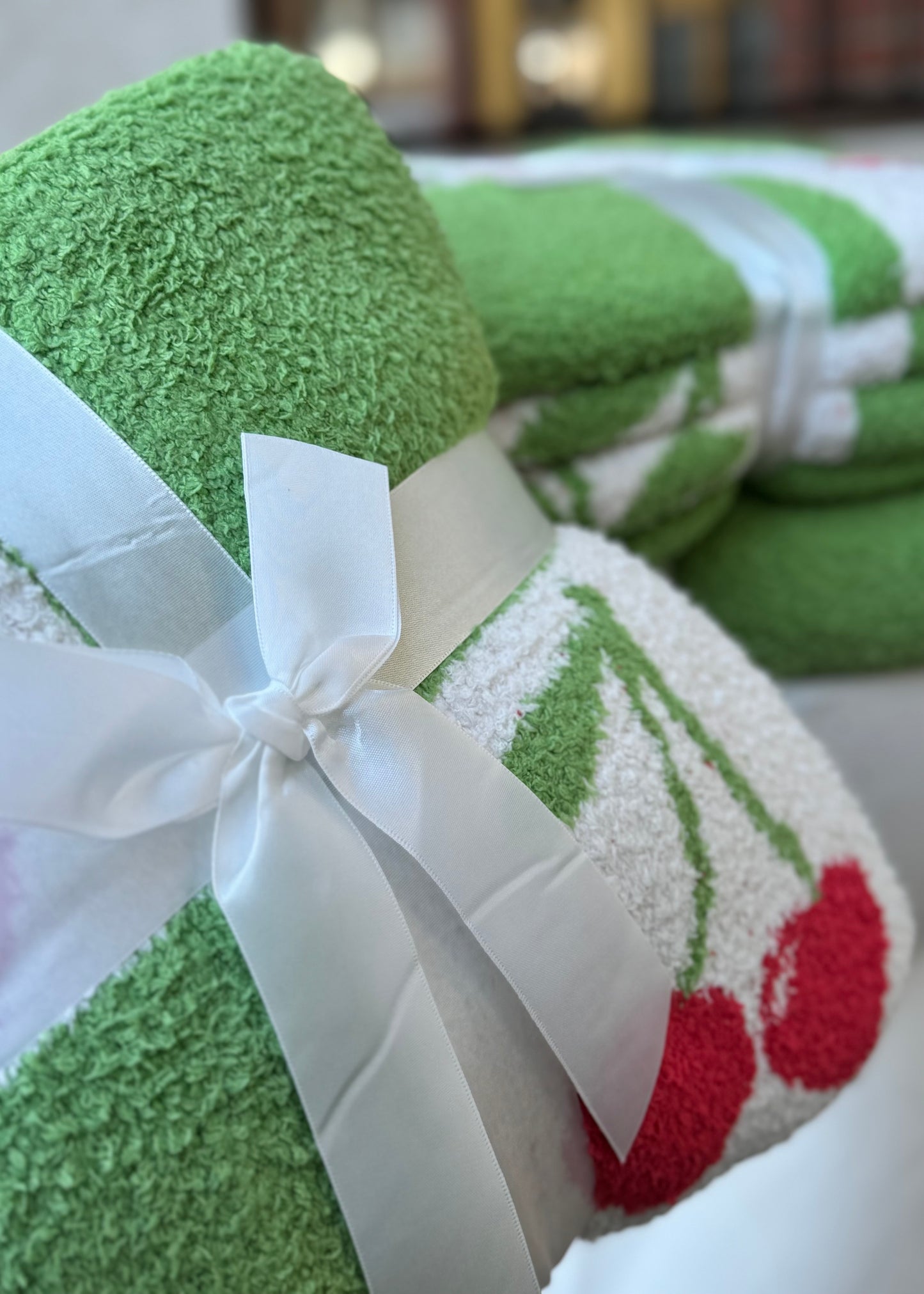 Checkered Cherry Blanket Throw