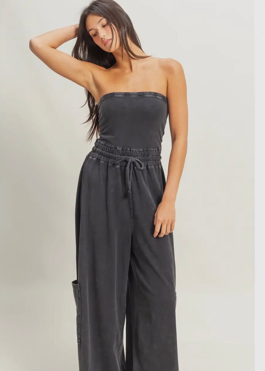 Lucky Girl Syndrome Jumpsuit in Charcoal