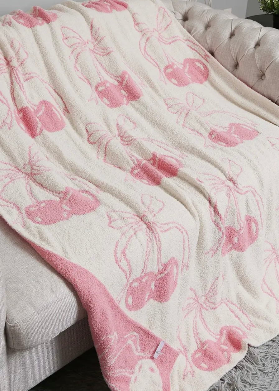 Cherry Coquette Bow Blanket
