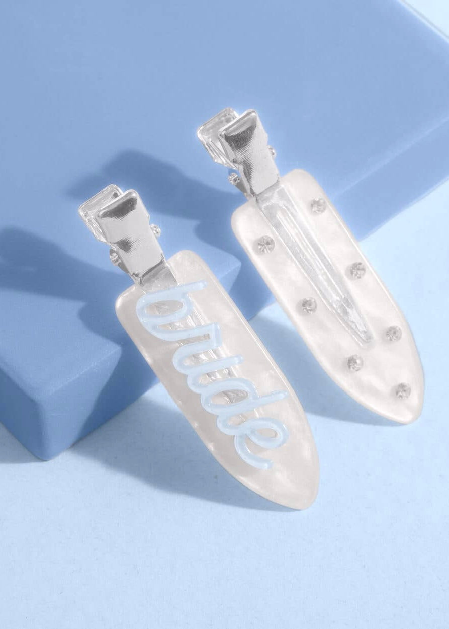 Something Blue Acrylic Bridal Hair Clips