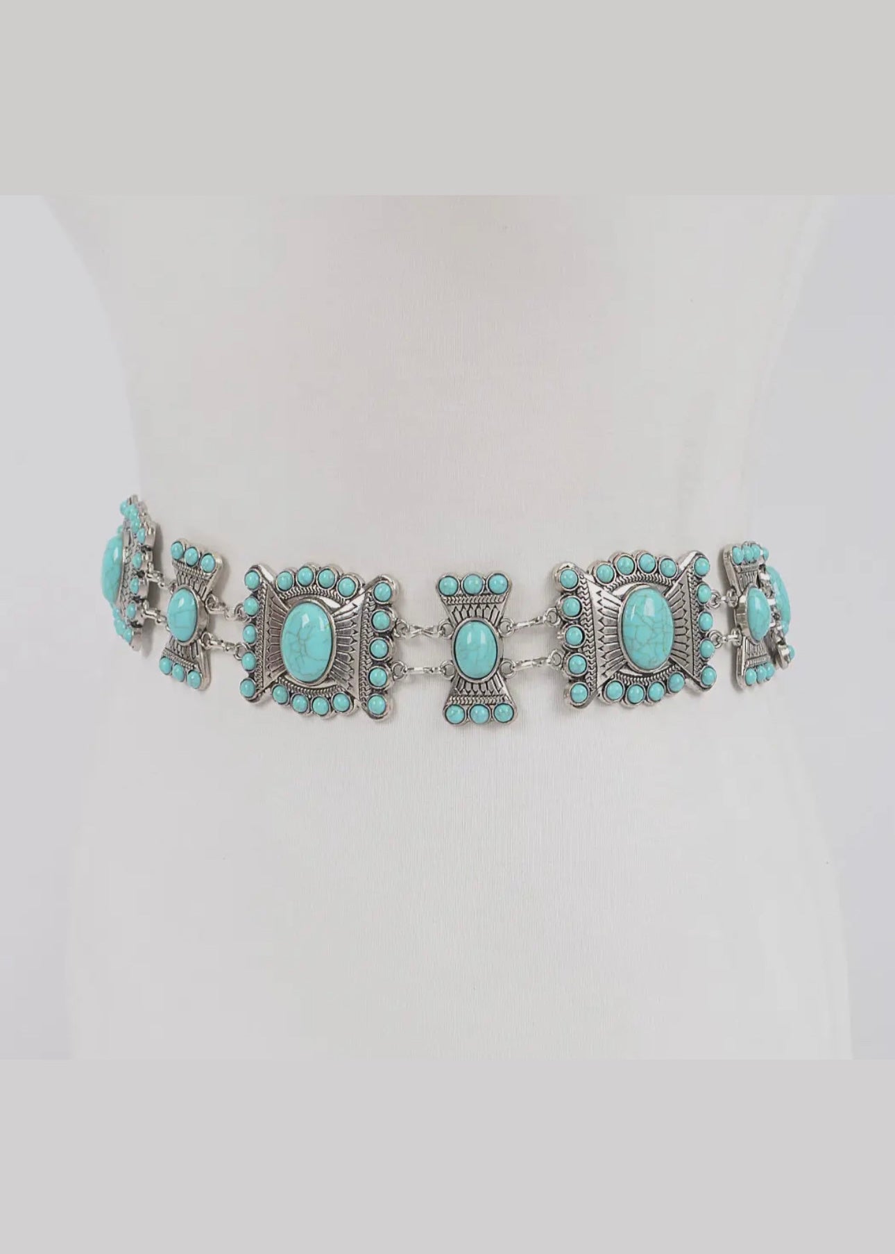 My Maria Western Concho Disc Chain Belt in Silver
