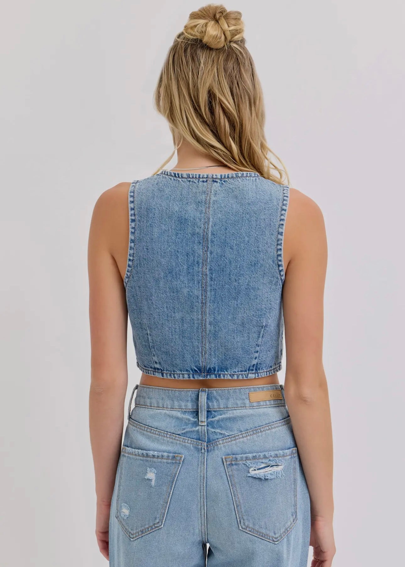 Urban Edge Medium Wash Denim Vest