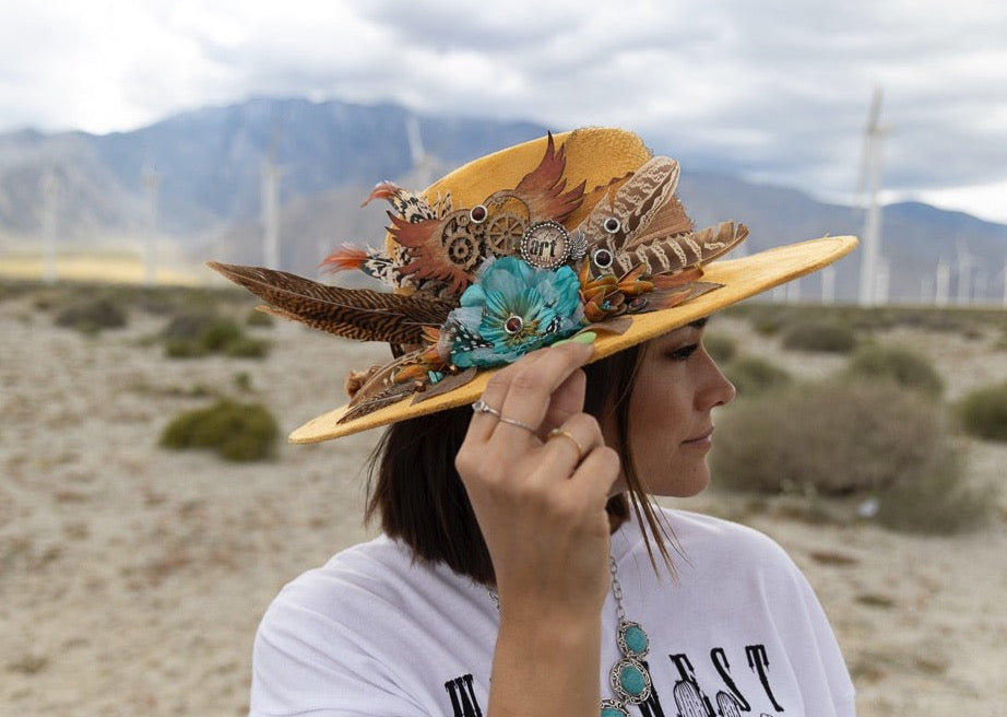 Desert Mirage: One-of-a-Kind  Boho Hat by Sherri Baldy