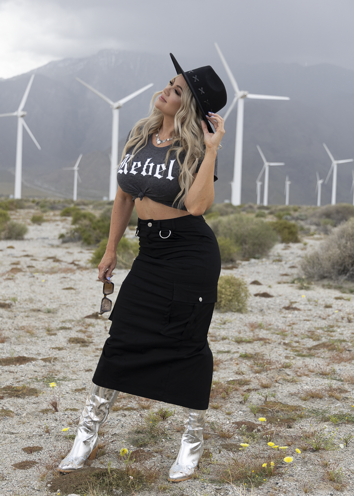 Rebel Rock & Roll Cropped Graphic Tee