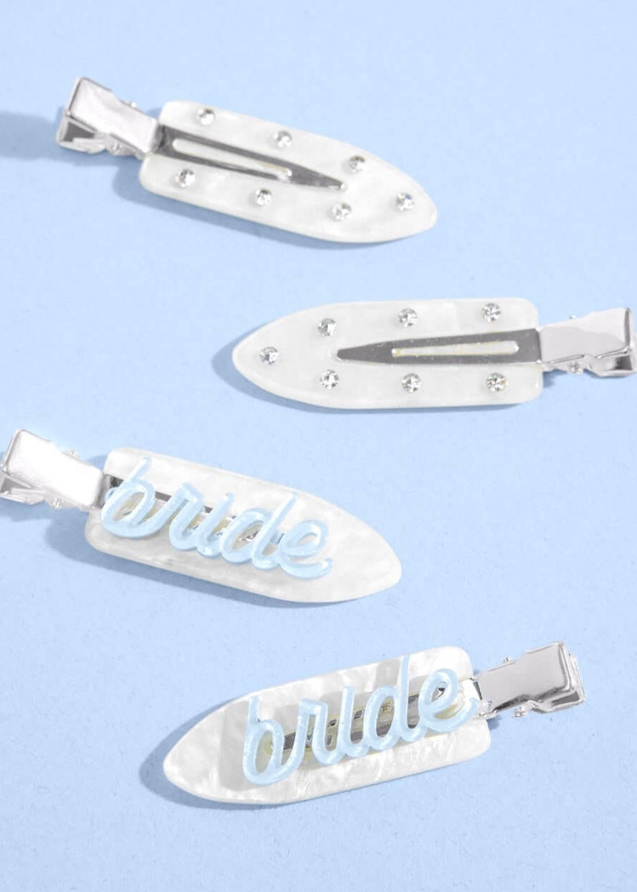 Something Blue Acrylic Bridal Hair Clips