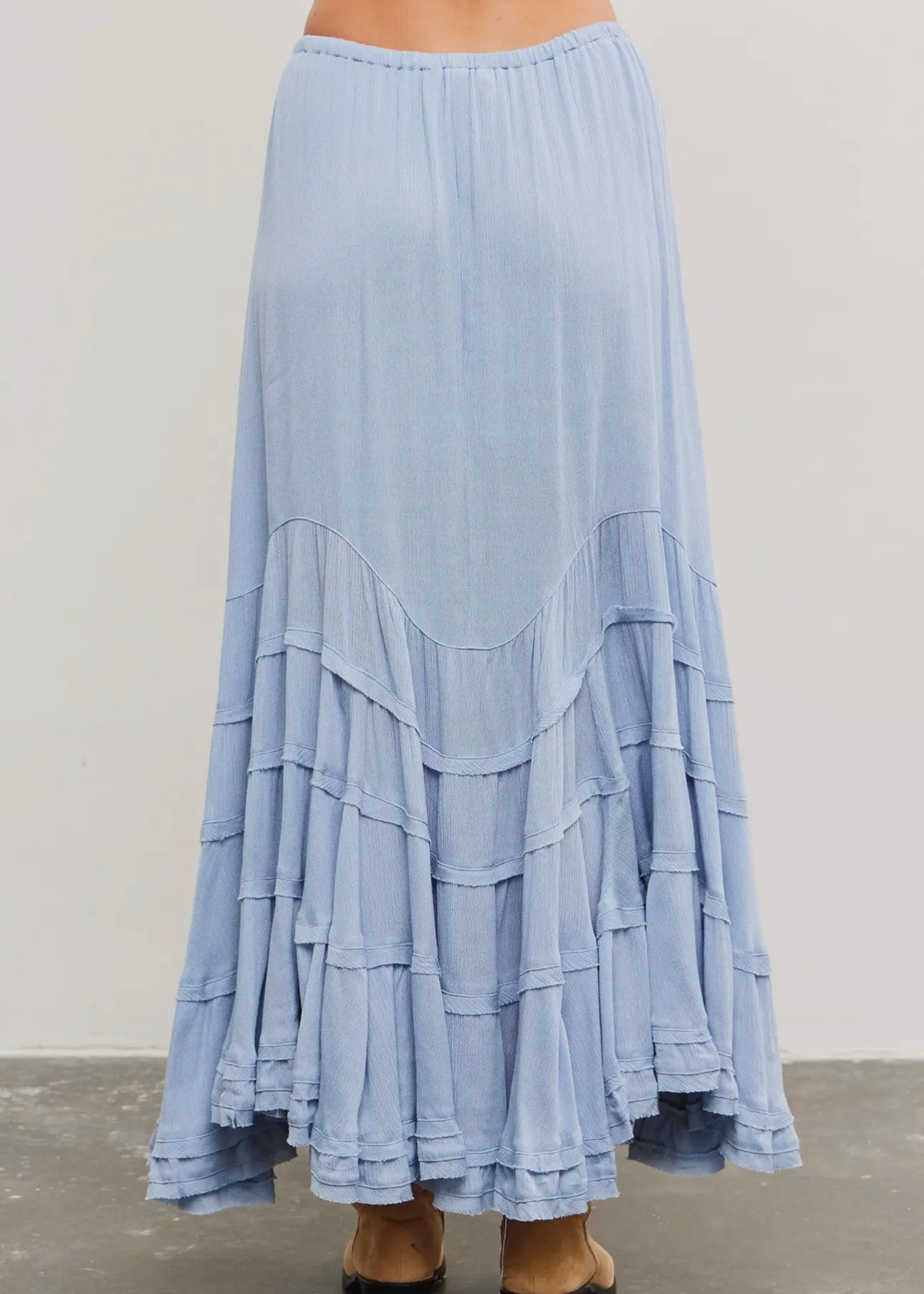 Festival Flair Wave Tiered Skirt in Periwinkle