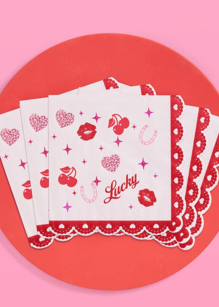 Lucky In Love Bachelorette & Bridal Party Napkins