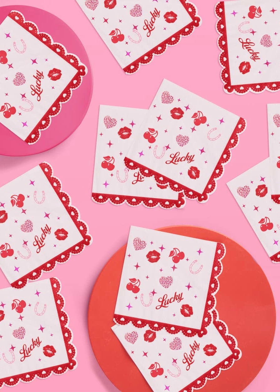 Lucky In Love Bachelorette & Bridal Party Napkins