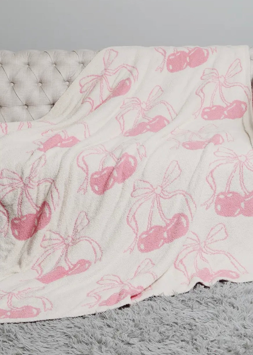 Cherry Coquette Bow Blanket