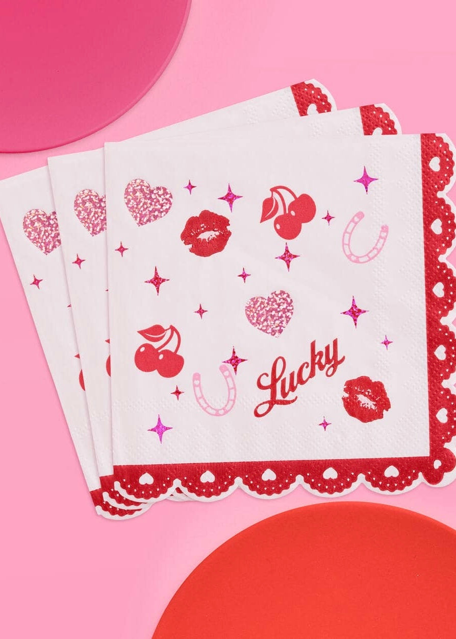 Lucky In Love Bachelorette & Bridal Party Napkins