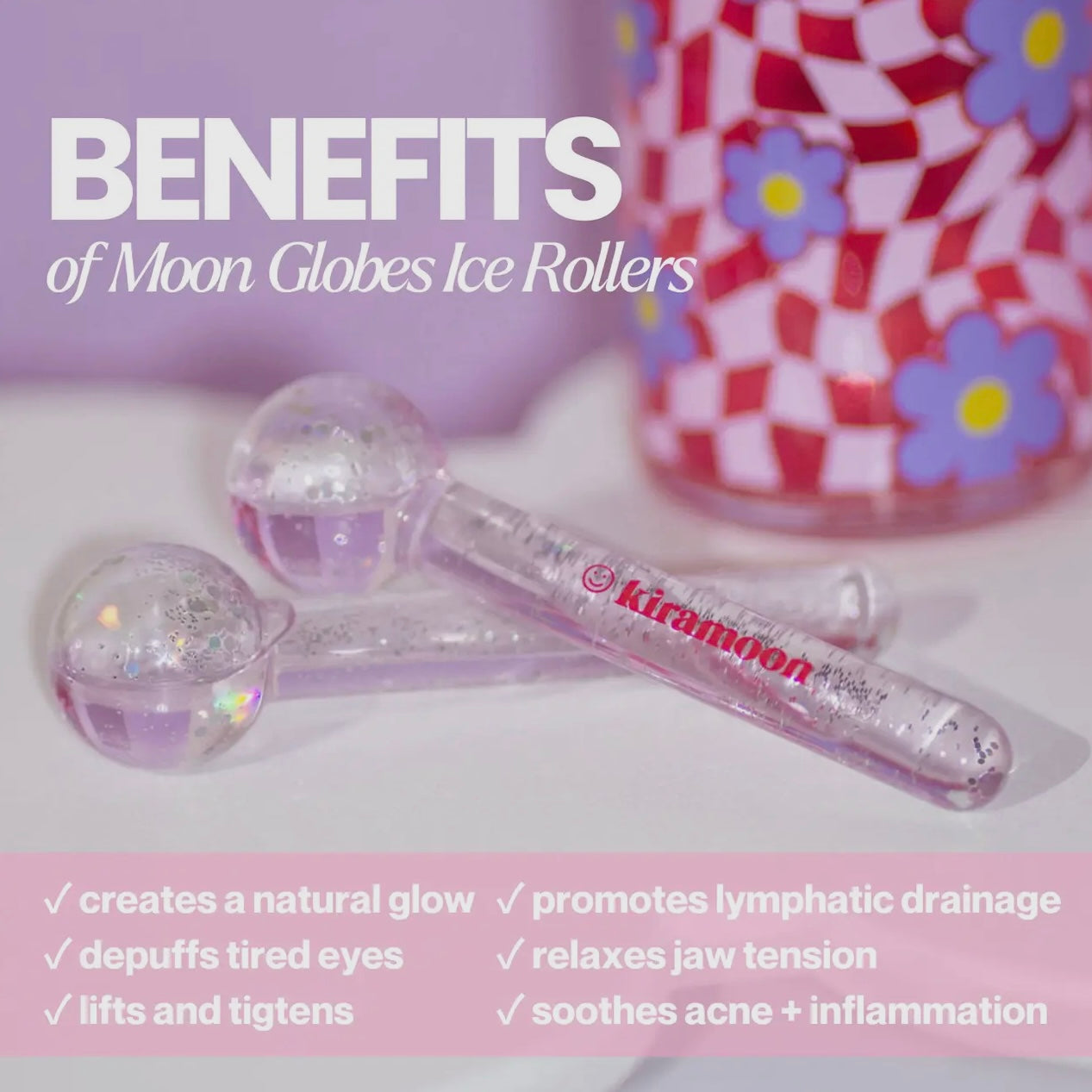 Kiramoon Moon Globes Glittery Facial Ice Rollers
