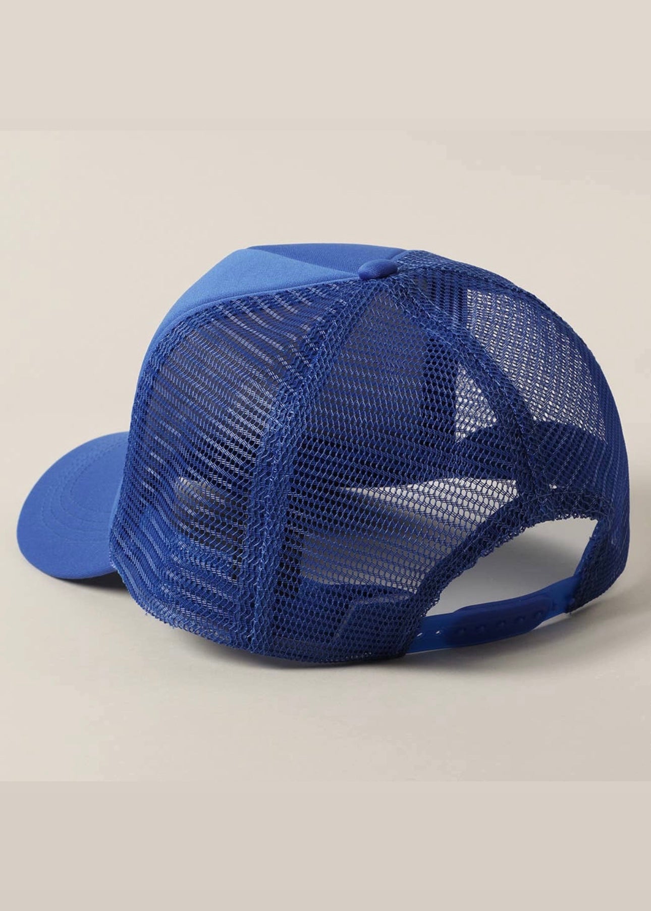 American Cowgirl Embroidery Trucker Hat in Royal Blue