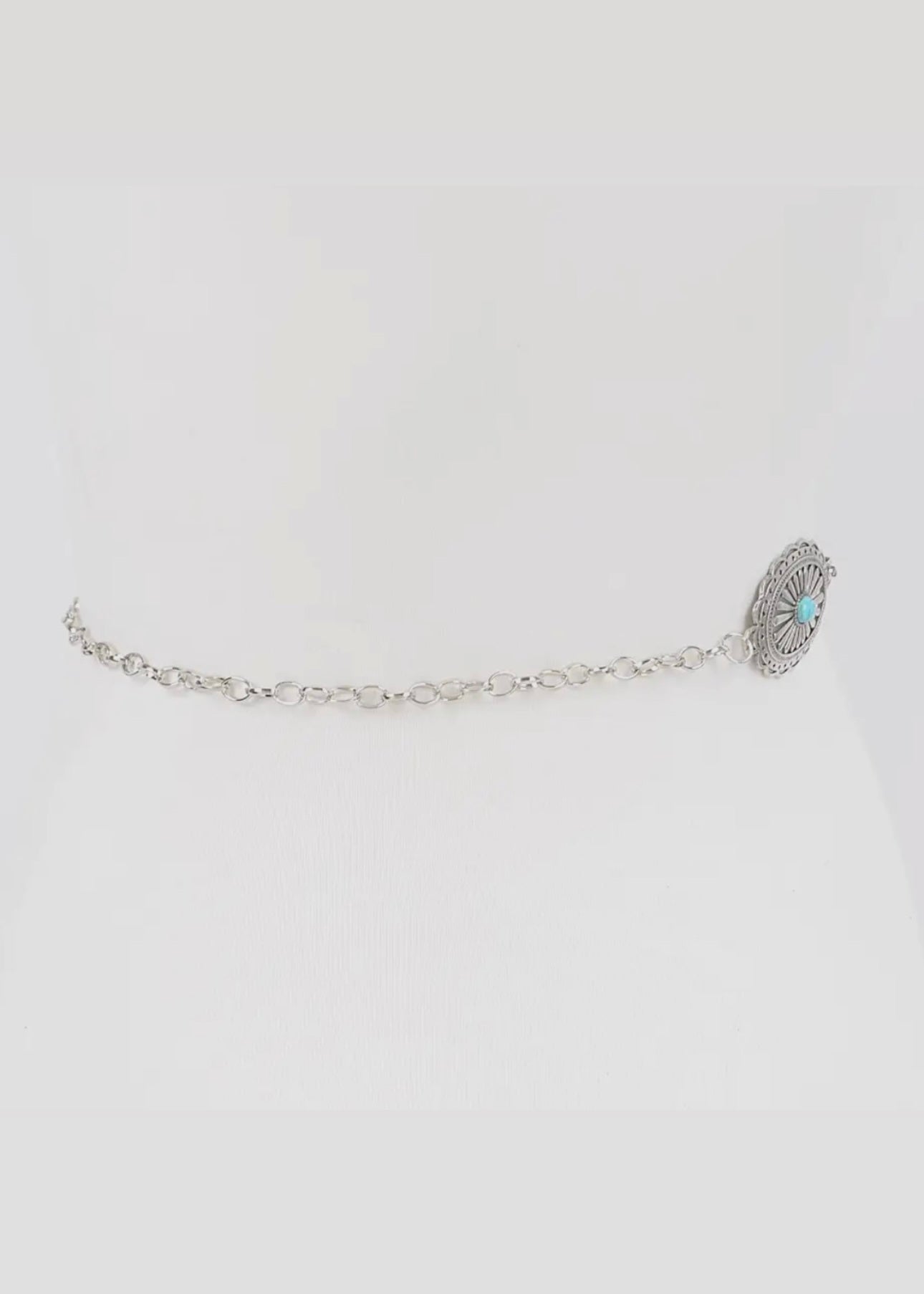 Western Concho Disc Chain Belt in Silver