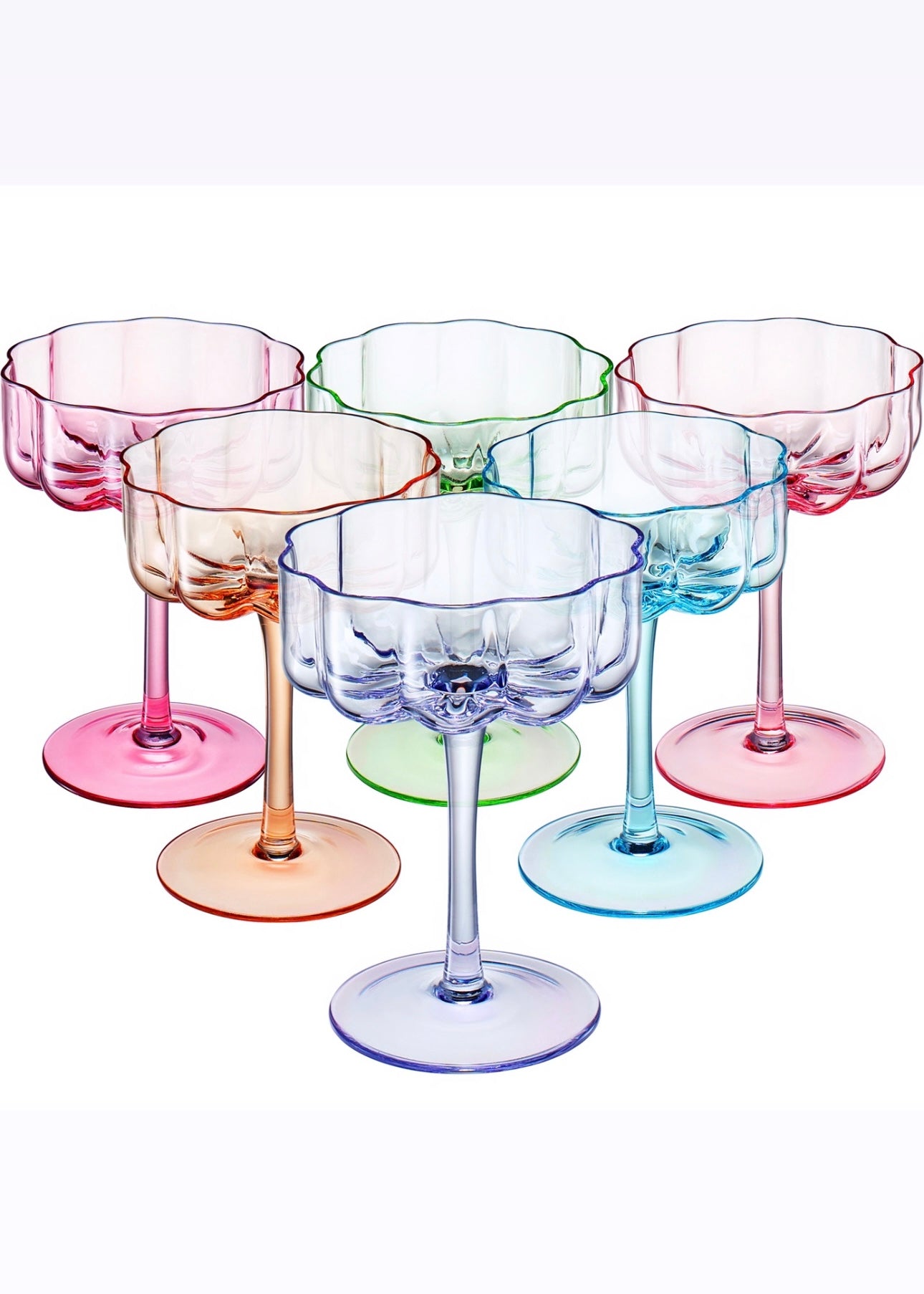 Vintage Flower Coupe Champagne & Cocktail Glasses