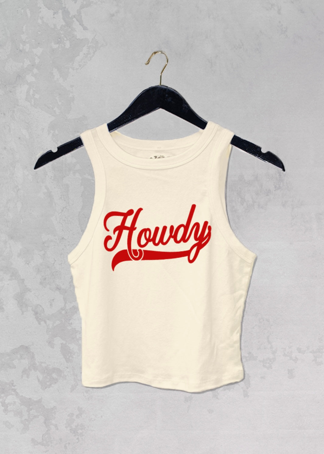 Howdy, Western Cowgirl Micro-Ribbed Cropped Tank