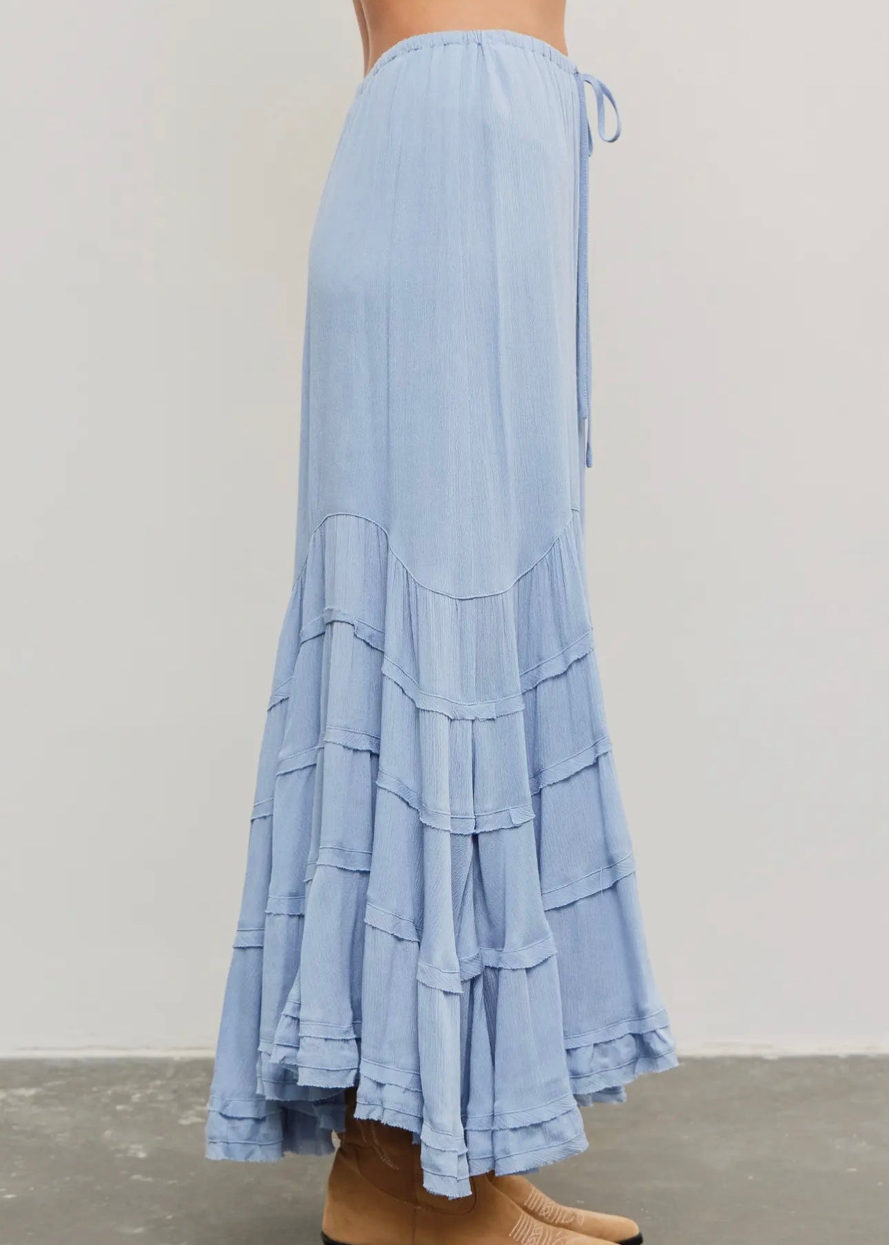 Festival Flair Wave Tiered Skirt in Periwinkle