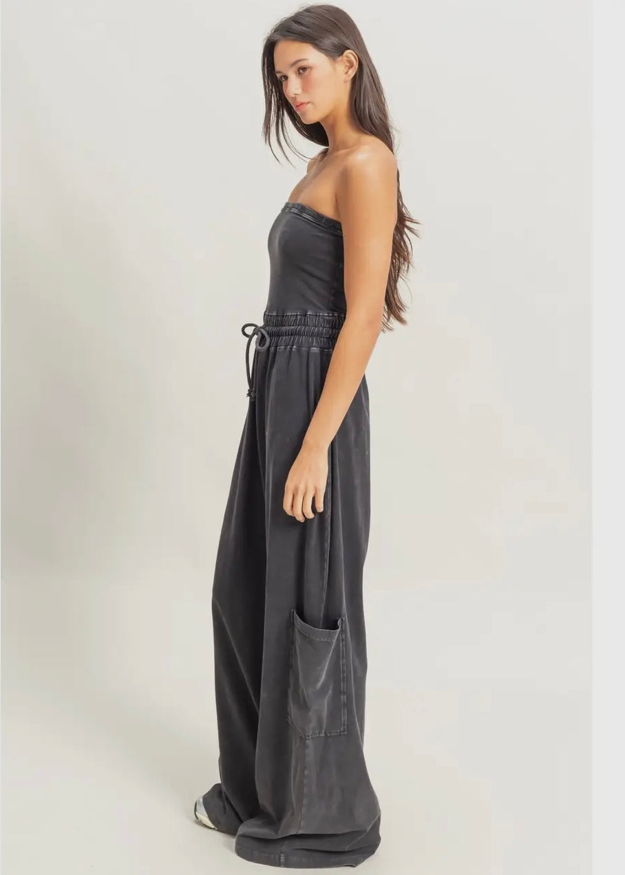 Lucky Girl Syndrome Jumpsuit in Charcoal