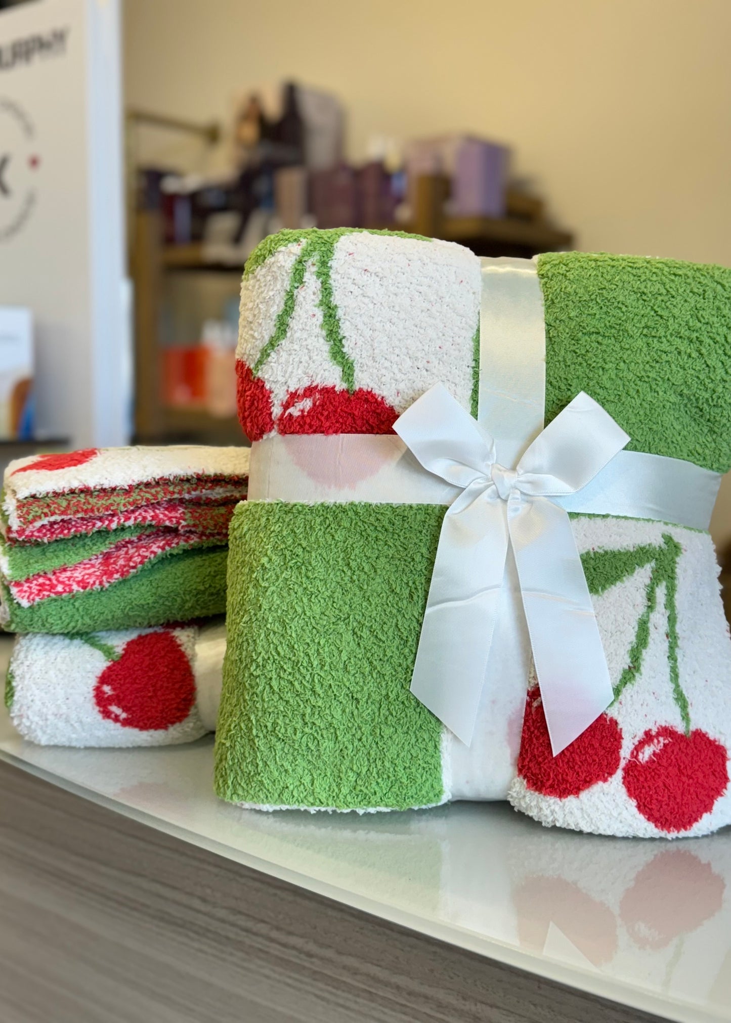 Checkered Cherry Blanket Throw