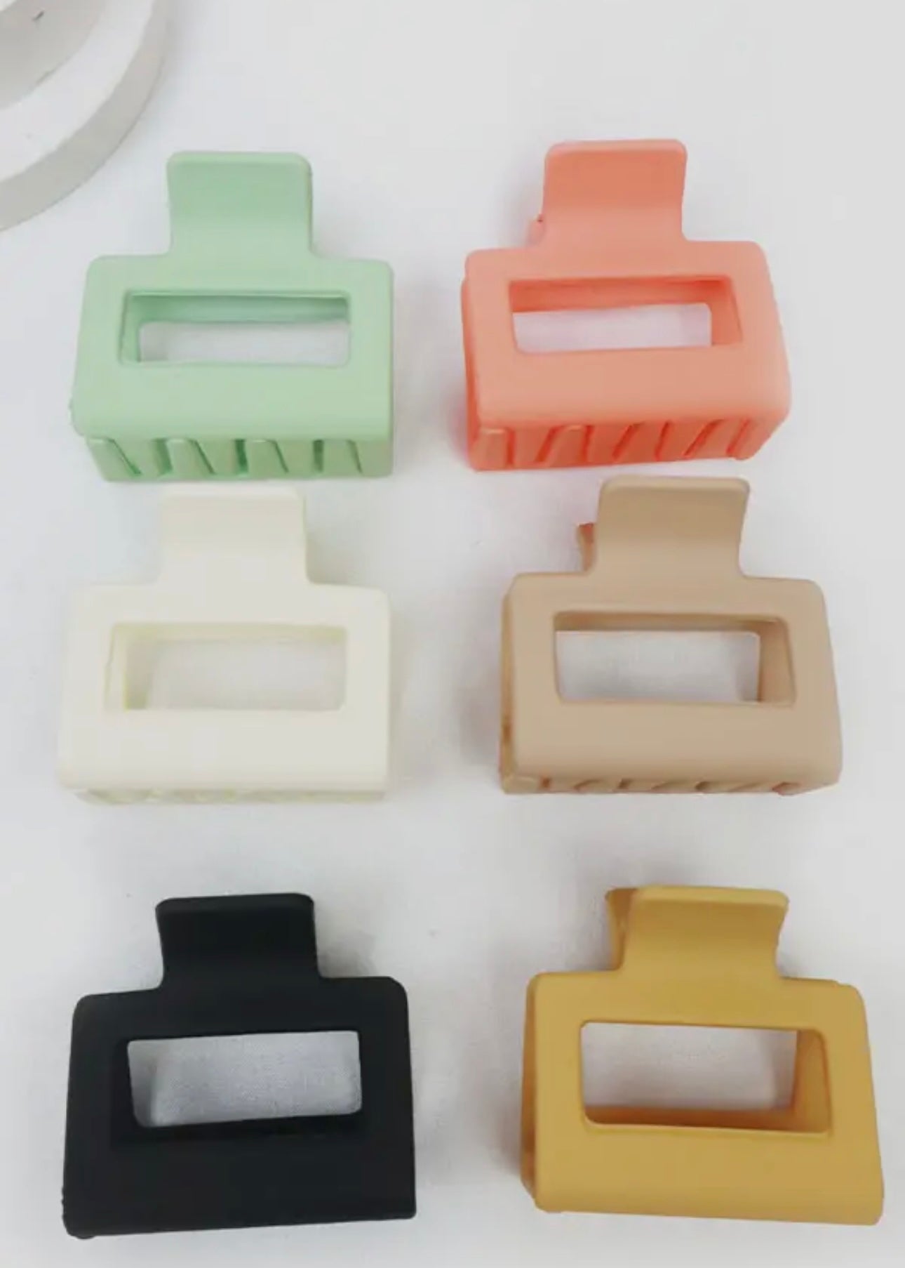 Matte Rectangle Cutout Hair Claws