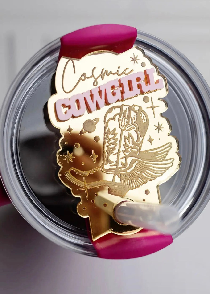 Acrylic Cosmic Cowgirl Tumbler Topper