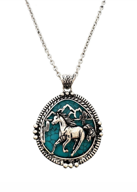 Wild & Free Western Horse Necklace