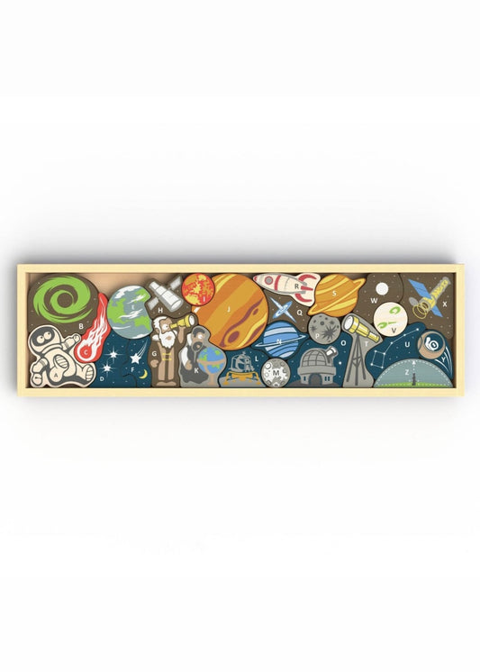 Astronaut in Space A to Z Wood Puzzle & Playset