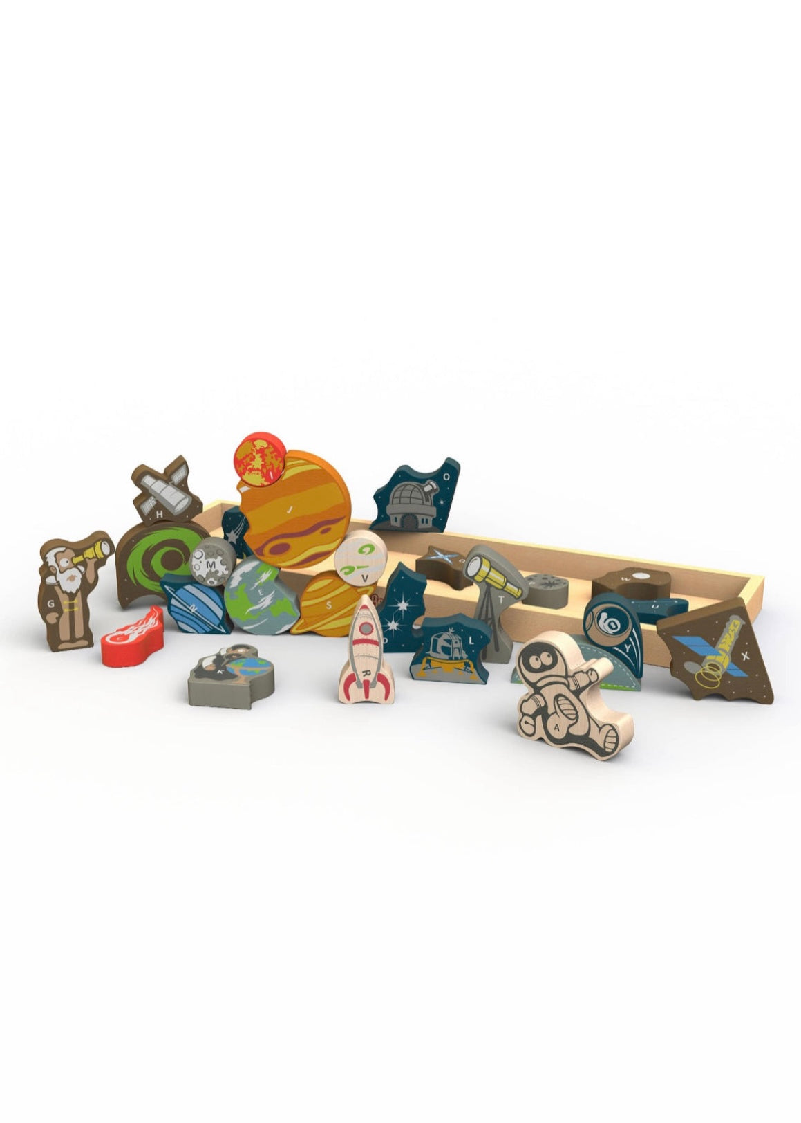 Astronaut in Space A to Z Wood Puzzle & Playset