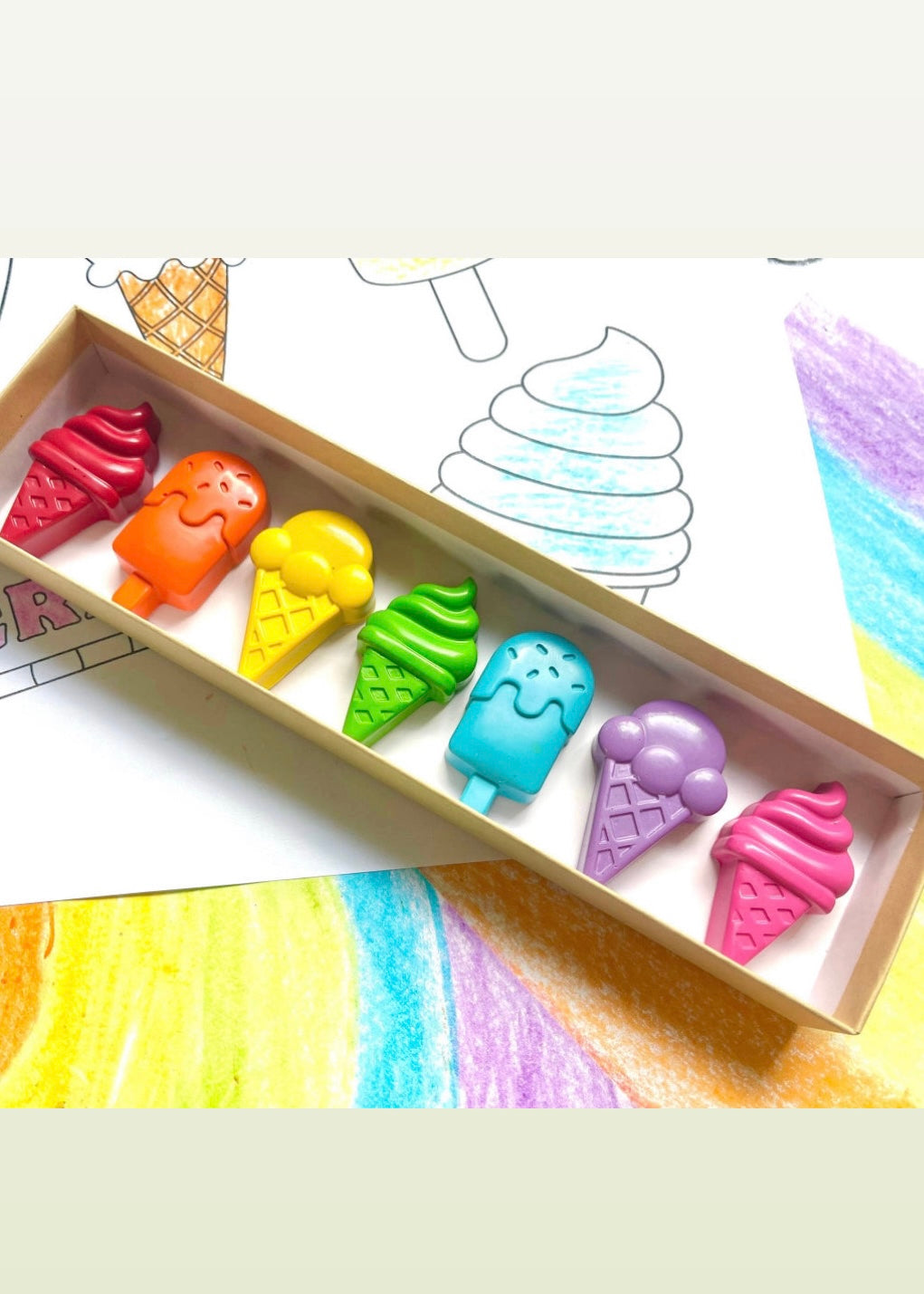Ice Cream Shaped Crayons Box Set