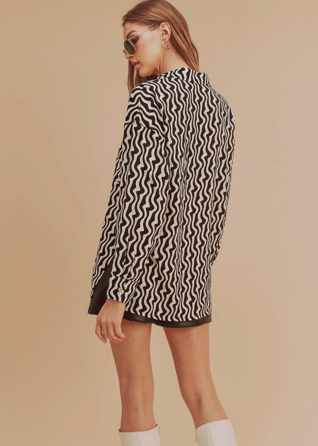 Kloris Button-Up Silky Blouse
