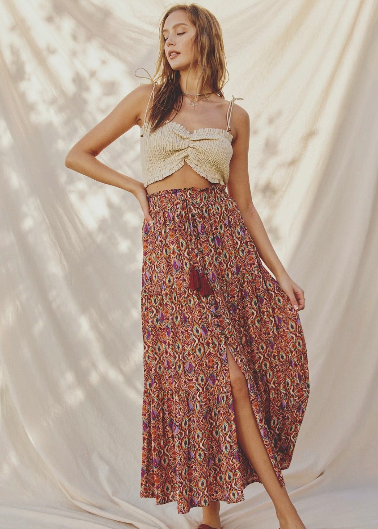 Flirtier Than Ever Linen Ruched Top