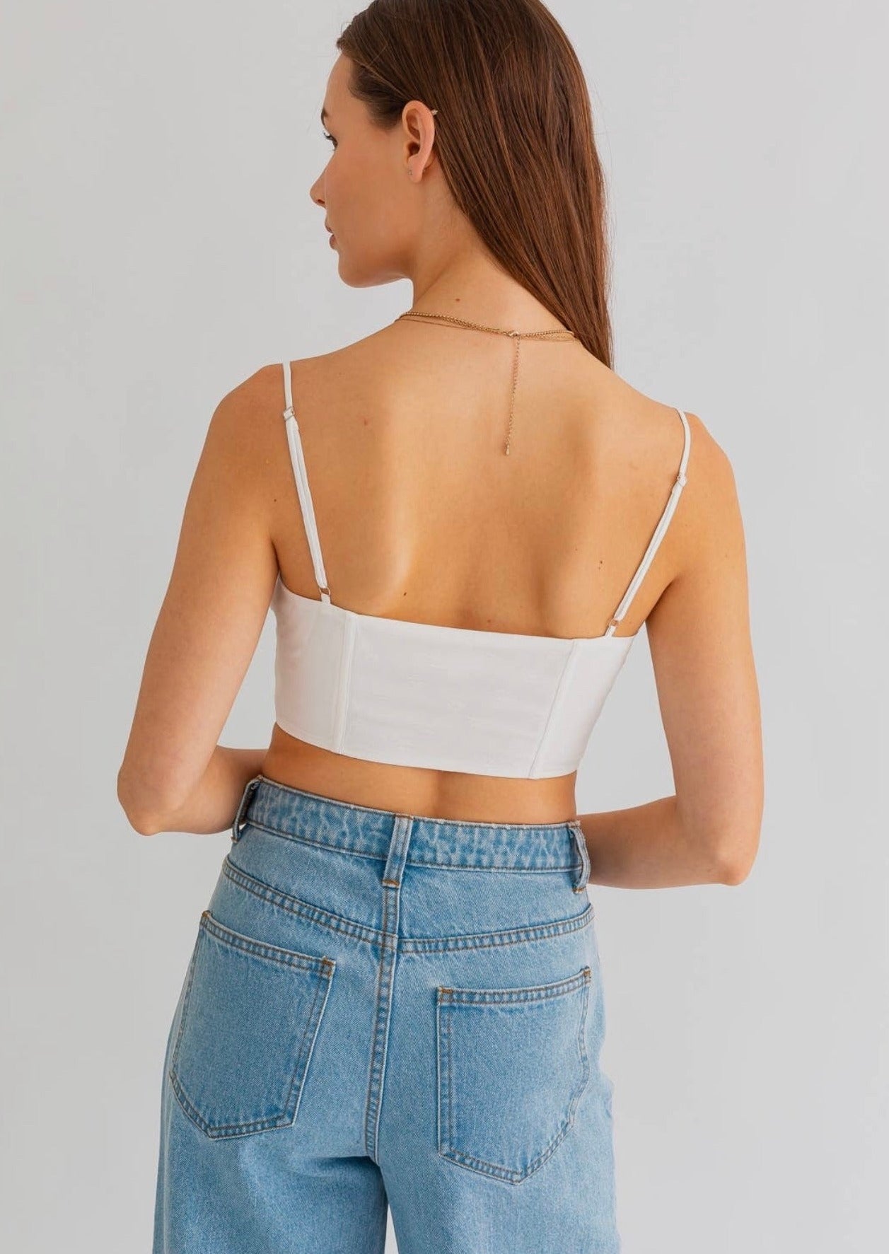 Can't Be Tamed Asymmetrical  TIE DETAIL OPEN CROP TOP