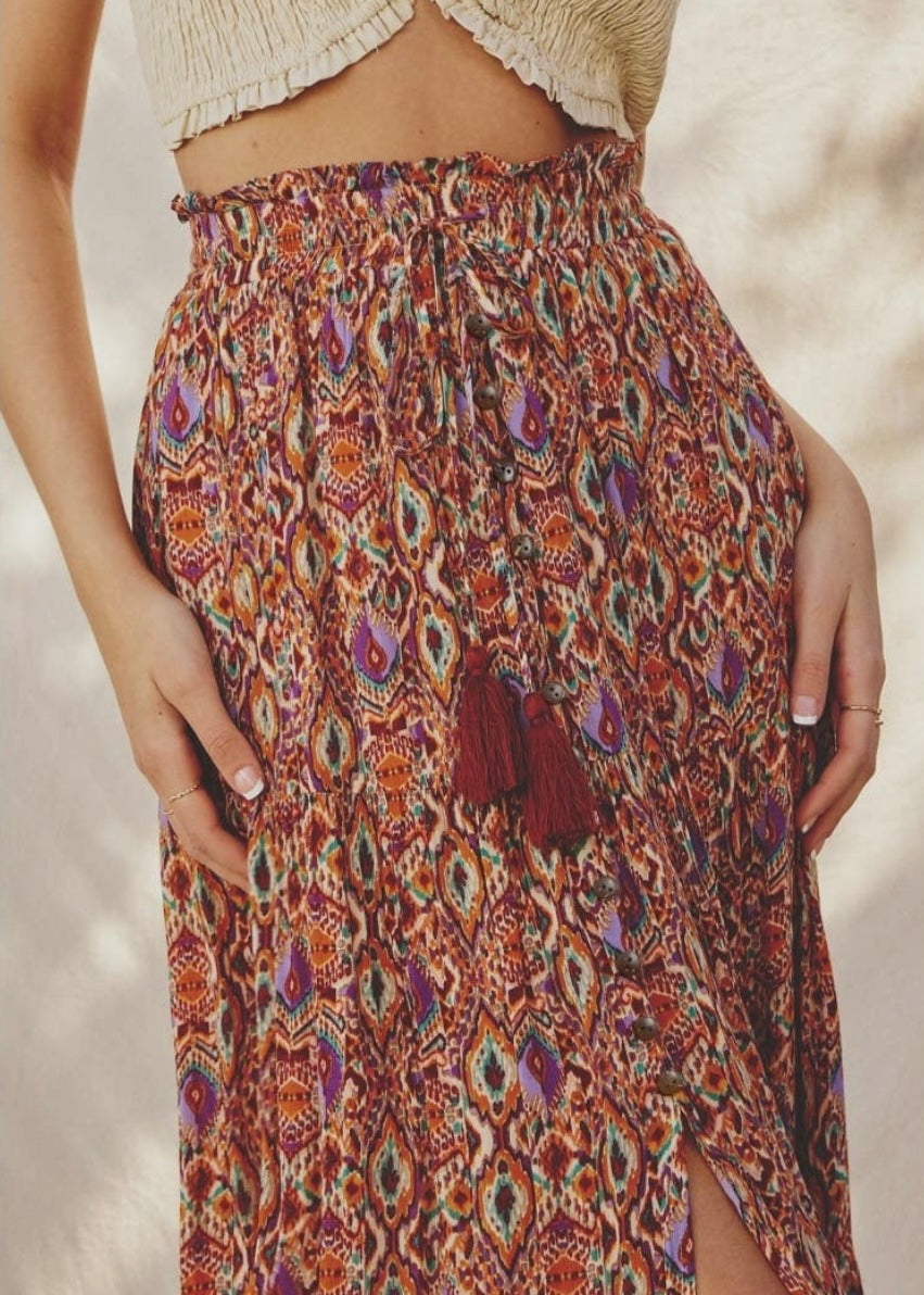 It’s All a Mirage Tiered Maxi Skirt